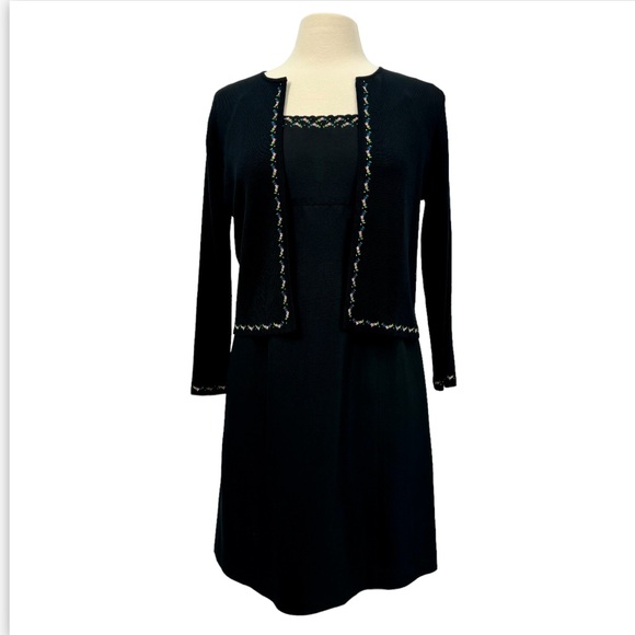 Ann Taylor Vintage 100% Silk Dress & Cardigan | Size Medium - Picture 1 of 12